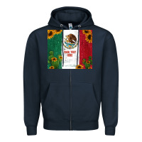 Navy preview cactus sunflower mexican flag Zipper Hoodie - Jasminsmagicworld