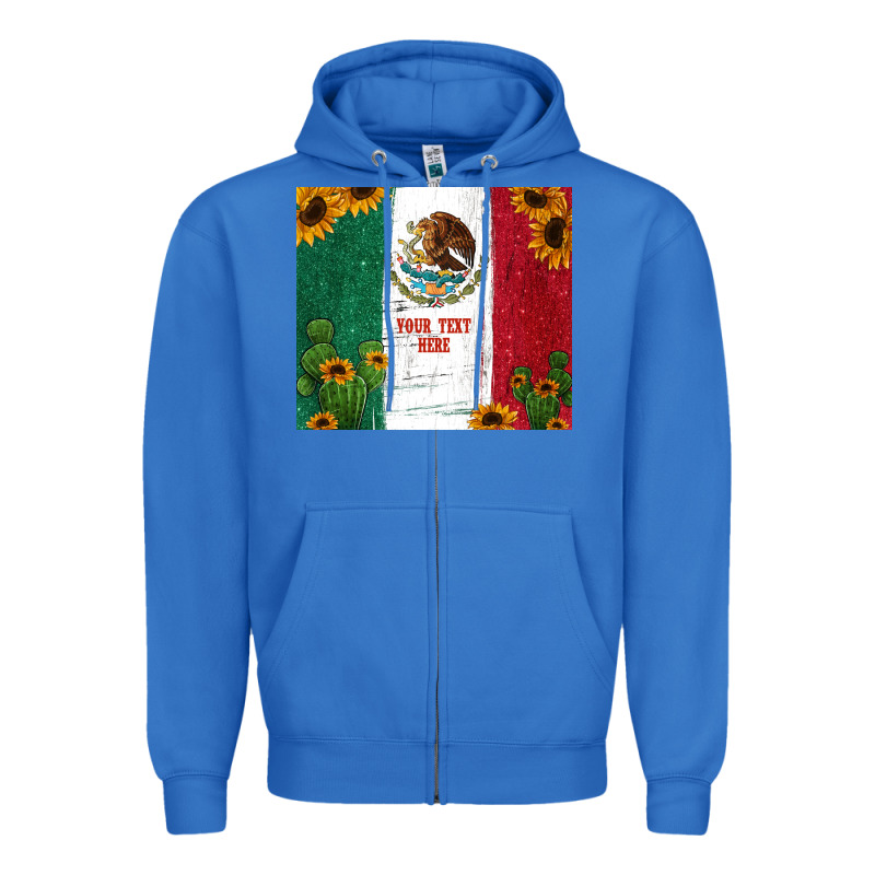 Preview Cactus Sunflower Mexican Flag Zipper Hoodie by Jasminsmagicworld | Teevron