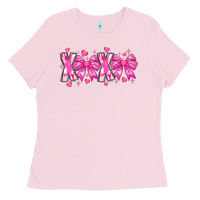 Bubblegum Pink XOXO Valentines Ladies Tee - CowhideDigitalArt