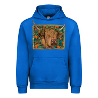Cobalt highland cow fall Urban Hoodie - RanaPortraitStore