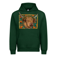Foreset Green highland cow fall Urban Hoodie - RanaPortraitStore