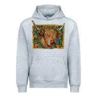 Heather Grey highland cow fall Urban Hoodie - RanaPortraitStore