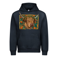 Navy highland cow fall Urban Hoodie - RanaPortraitStore