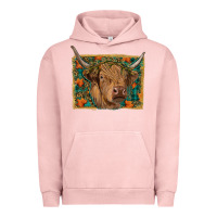 Pigment Salmon highland cow fall Urban Hoodie - RanaPortraitStore