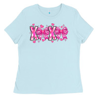 Baby Blue XOXO Valentines Ladies Tee - CowhideDigitalArt