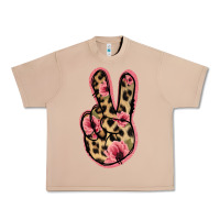Burro Floral Leopard Peace Sign Urban Heavy Tee - Jasminsmagicworld
