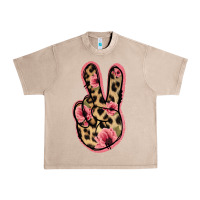 French Oak Floral Leopard Peace Sign Urban Heavy Tee - Jasminsmagicworld