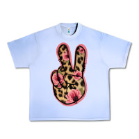 Grape Ice Floral Leopard Peace Sign Urban Heavy Tee - Jasminsmagicworld