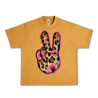 Peanut Butter Floral Leopard Peace Sign Urban Heavy Tee - Jasminsmagicworld