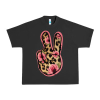 Pigment Black Floral Leopard Peace Sign Urban Heavy Tee - Jasminsmagicworld