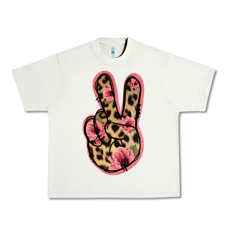 Floral Leopard Peace Sign Urban Heavy Tee by Jasminsmagicworld | Teevron
