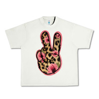 Pistachio Floral Leopard Peace Sign Urban Heavy Tee - Jasminsmagicworld