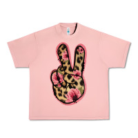 Salmon Floral Leopard Peace Sign Urban Heavy Tee - Jasminsmagicworld