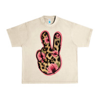 Sandshell Floral Leopard Peace Sign Urban Heavy Tee - Jasminsmagicworld