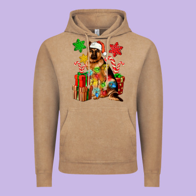 Christmas German Shepherd Vintage Hoodie Designed By Artiststas