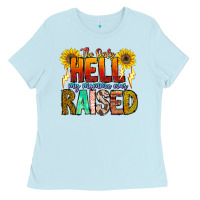 Baby Blue The Only Hell My Momma Ever Ladies Tee - CowhideDigitalArt