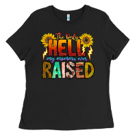 Black The Only Hell My Momma Ever Ladies Tee - CowhideDigitalArt