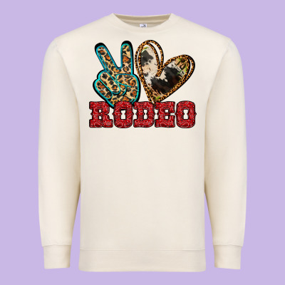 Peace Love Rodeo Premium Sweatshirt Designed By Jasminsmagicworld