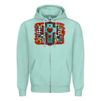 Seafoam Christmas cross with background Zipper Hoodie - Jasminsmagicworld