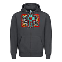 Smoke Christmas cross with background Zipper Hoodie - Jasminsmagicworld