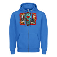 True Royal Christmas cross with background Zipper Hoodie - Jasminsmagicworld