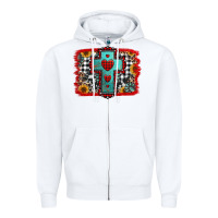 White Christmas cross with background Zipper Hoodie - Jasminsmagicworld