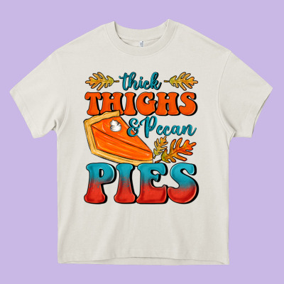 Thick Thighs&pecan Pies Heavy Core Tee Designed By Fadigitalartstudio