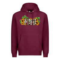 Burgundy Cactus Cowhide Sunflower Mama and Mini Set Premium Hoodie - Jasminsmagicworld