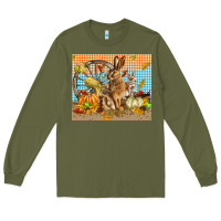 Army Green fall rabbit  mousepad Long Sleeve Tee - LillyAllenDesigns