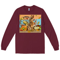 Burgundy fall rabbit  mousepad Long Sleeve Tee - LillyAllenDesigns