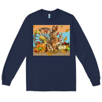 Navy fall rabbit  mousepad Long Sleeve Tee - LillyAllenDesigns