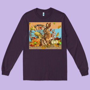 Fall Rabbit  Mousepad Long Sleeve Tee Designed By Lillyallendesigns
