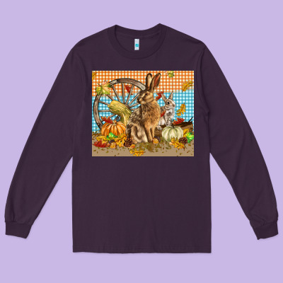 Fall Rabbit  Mousepad Long Sleeve Tee Designed By Lillyallendesigns