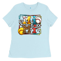 Baby Blue Baseball and Softball mimi Ladies Tee - LillyAllenDesigns