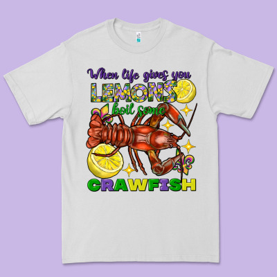 When Life Gives You Lemons Boil Some Crawfish Mardi Gras Premium Tee Designed By Fadigitalartstudio