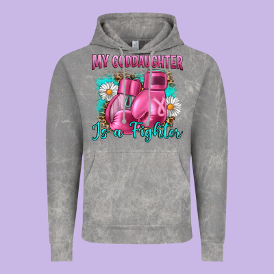 Breast Cancer My Goddaughter Is A Fighter Vintage Hoodie Designed By Artiststas