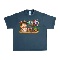 Midnight Navy Easter Howdy Peeps Bunny Urban Heavy Tee - CowhideDigitalArt