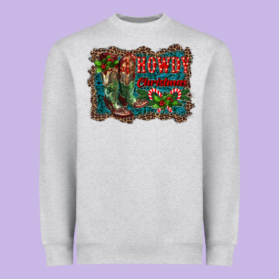 Howdy Christmas Boots Heavyweight Sweatshirt Designed By Ranaportraitstore
