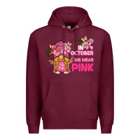 Burgundy in october we wear pink gnome Premium Hoodie - BarkalooDesign