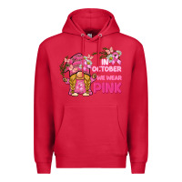 Cardinal in october we wear pink gnome Premium Hoodie - BarkalooDesign