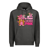 Charcoal Heather in october we wear pink gnome Premium Hoodie - BarkalooDesign