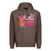 Coffee in october we wear pink gnome Premium Hoodie - BarkalooDesign