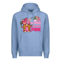 Colony Blue in october we wear pink gnome Premium Hoodie - BarkalooDesign