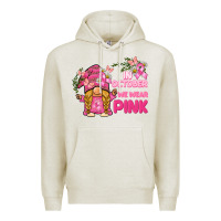 Oatmeal Heather in october we wear pink gnome Premium Hoodie - BarkalooDesign