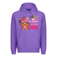Purple in october we wear pink gnome Premium Hoodie - BarkalooDesign