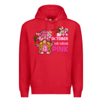 Red in october we wear pink gnome Premium Hoodie - BarkalooDesign