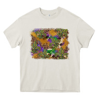 Cream mardi gras plaid purple glitter background Heavy Core Tee - FaDigitalArtStudio