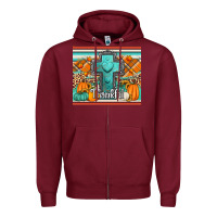 Burgundy fall thankfull cross Zipper Hoodie - Jasminsmagicworld