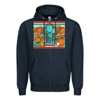 Navy fall thankfull cross Zipper Hoodie - Jasminsmagicworld