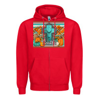 Red fall thankfull cross Zipper Hoodie - Jasminsmagicworld